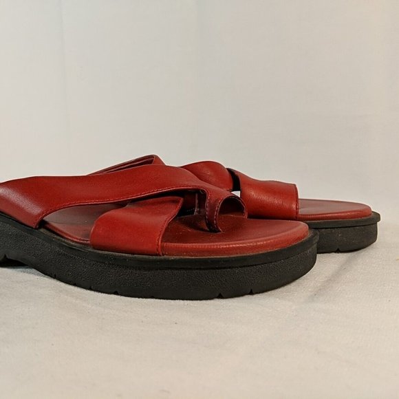 Bare Traps Christy Red Leather Sandals Womens 6.5 M Chunky Platform RT-S01260-10 - Picture 11 of 13